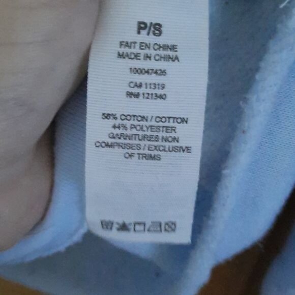 Garage Powder Blue Crop 1/2 Zipped Hooded Sweatshirt Size Small Petite - Picture 3 of 5